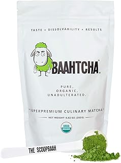 Baahtcha - USDA Organic Matcha Green Tea Powder - Premium Culinary Grade Natural Caffeine Energy Booster, Antioxidant, Kosher, Keto Friendly, Gluten Free, Vegan - Value Size, 250g