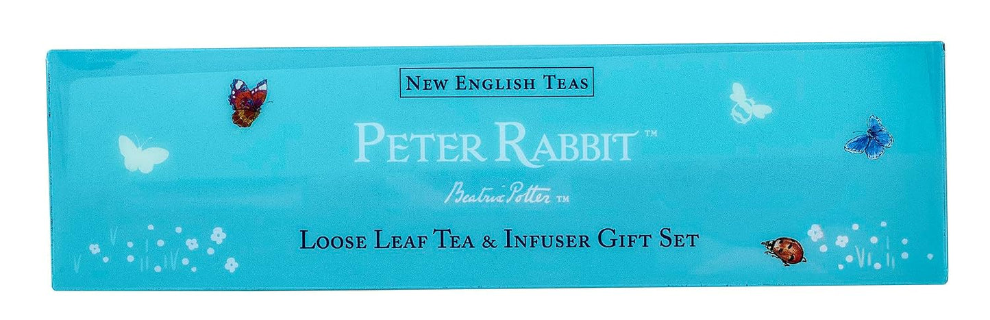 New English Teas Peter Rabbit Tea Infuser Set with 2.5 oz Loose Leaf Tea | Black Tea, English Breakfast, Earl Grey + Infuser Included, Gifts for Tea Lovers