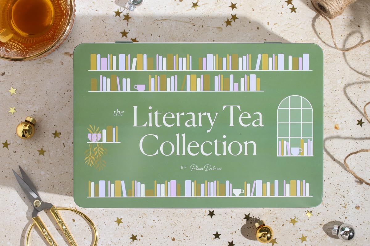 Literary Tea Collection Assorted Tea Gift Set - Hand-Crafted Loose Leaf Teas, Presentation Gift Box with Loose Leaf Steeper Included - Mixed Caffeine - 5 Unique and Flavorful Teas, 75+ Cups