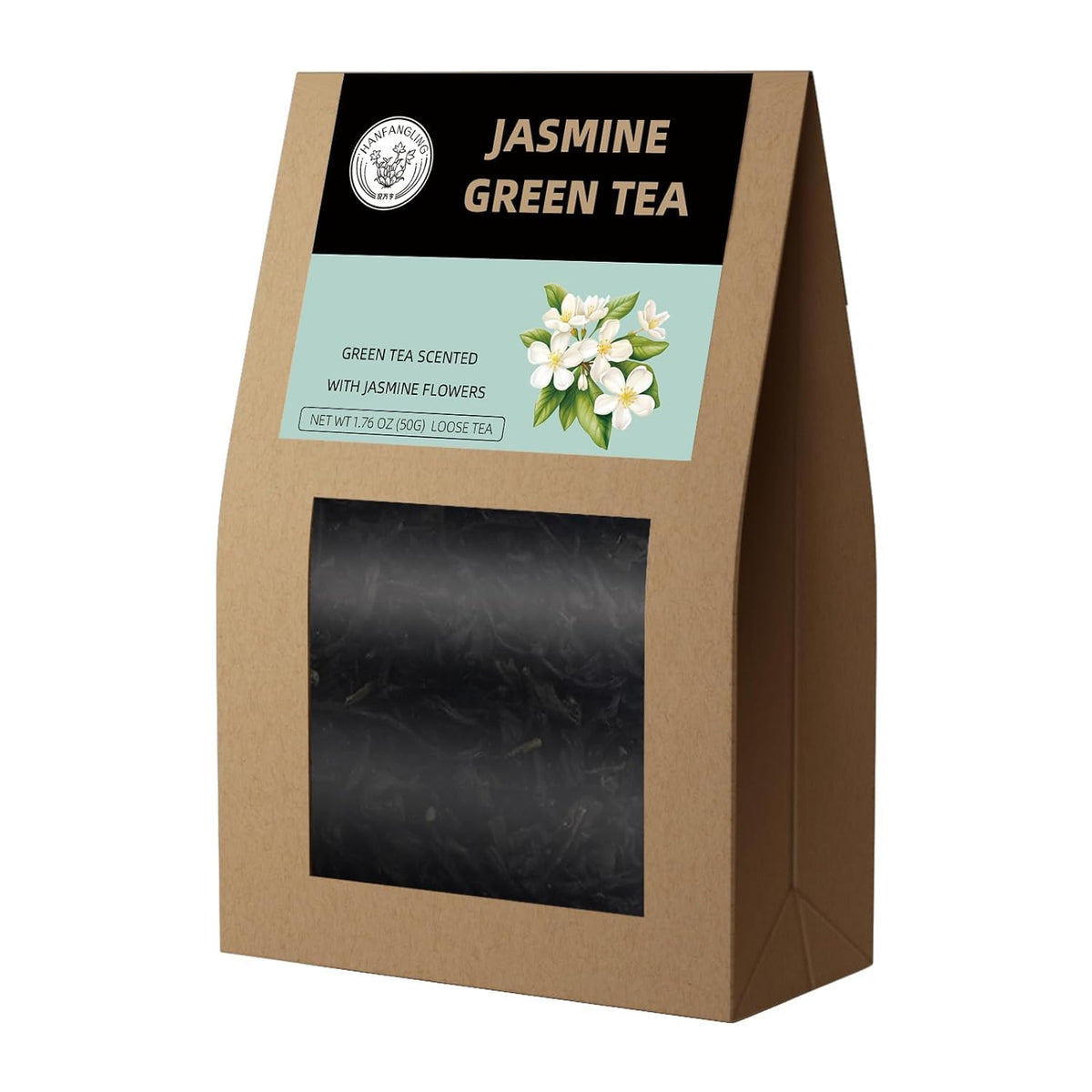 HANFANGLING Jasmine Green Tea - Premium Loose Leaf Tea with Natural Jasmine Flowers, 100% Natural, Aromatic &amp; Refreshing, 1.76oz