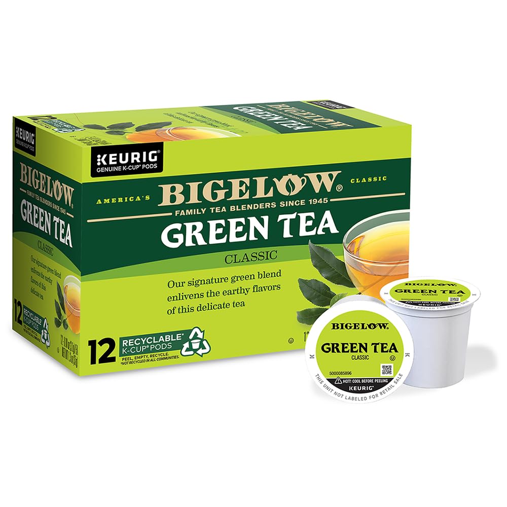 Bigelow Tea Green Tea Keurig K-Cup Pods Box, Caffeinated, 7.8 Oz, 12 Count, Pack of 6