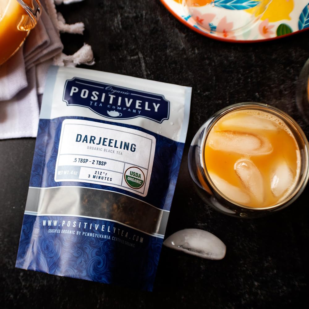 Organic Positively Tea Company Positively Tea, Organic Darjeeling Black Tea, Loose Leaf, 16 Ounce