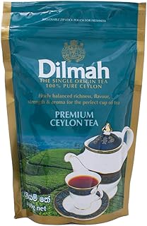 Dilmah Premium Ceylon Black Tea – 100% Pure Single Origin Loose Tea with Finely Balanced Richness & Aroma – Freshness Sealed in Resealable Zip Lock Pouch, 400g (14.1 oz)