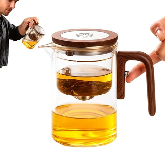 2026 New Magical Teapot, Enchanted Witchcraft Tranquil Push Control Magic Teapot with Handle, Magnetic Glass pot with Strainer for Home, Outdoor, Gifting and Office (800ml)
