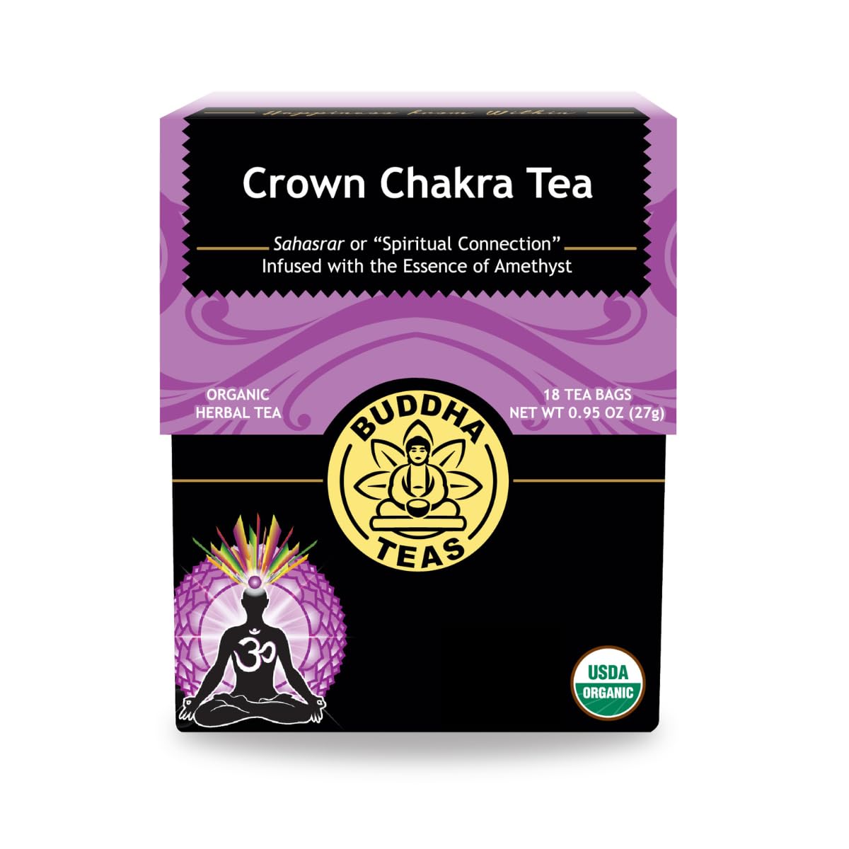 Buddha Teas Organic Crown Chakra Tea - Herbal Tea, Caffeine Free