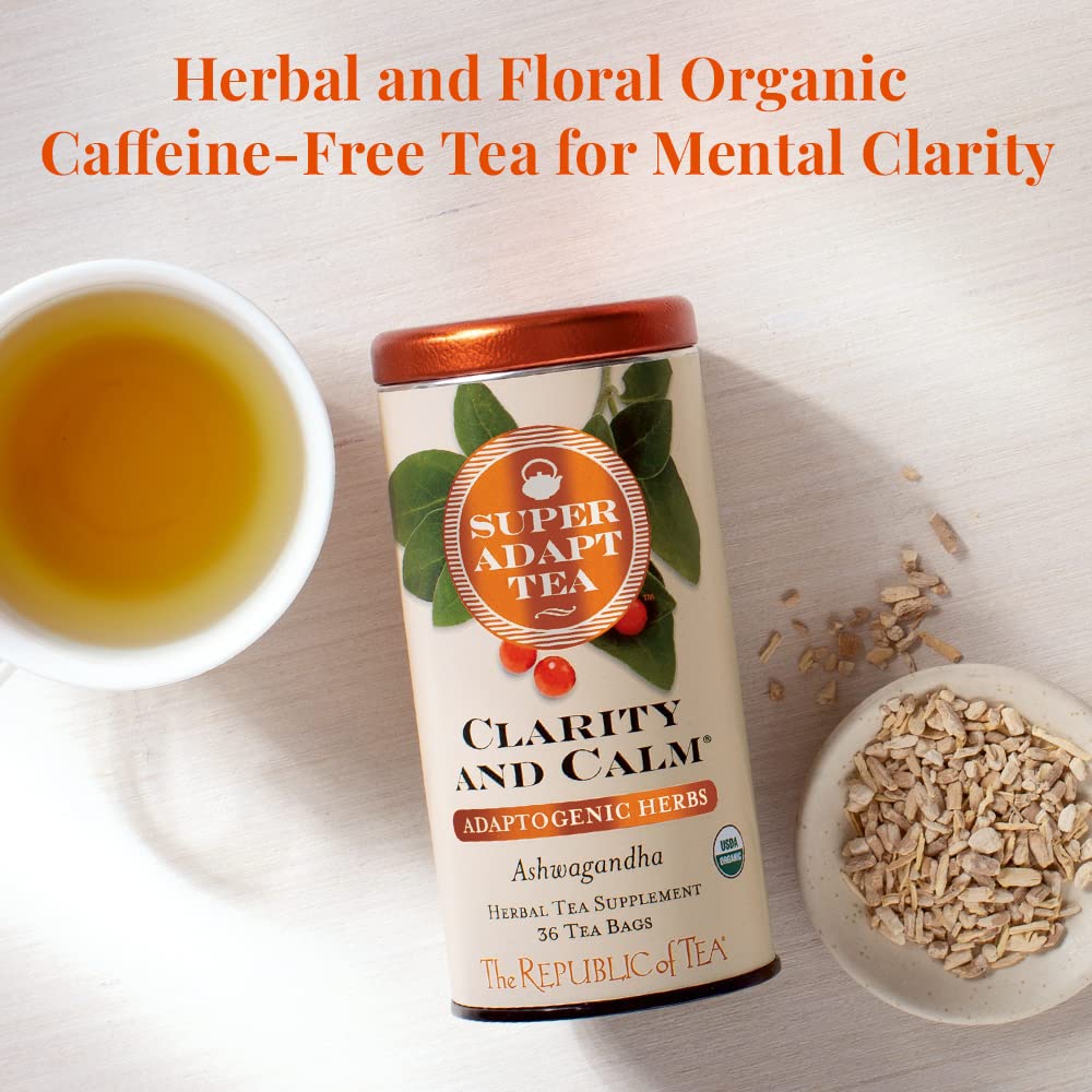 The Republic of Tea SuperAdapt Clarity and Calm Organic Herbal Tea, 36 Ct
