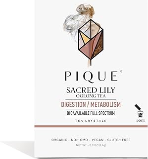 Pique Organic Sacred Lily Oolong Tea Crystals - Caffeinated Tea, Supports Healthy Metabolism and Digestion - 14 Single Serve Sticks (Pack of 1)