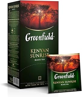Greenfield Black Tea, Kenyan Sunrise, 25 Teabags in a Box