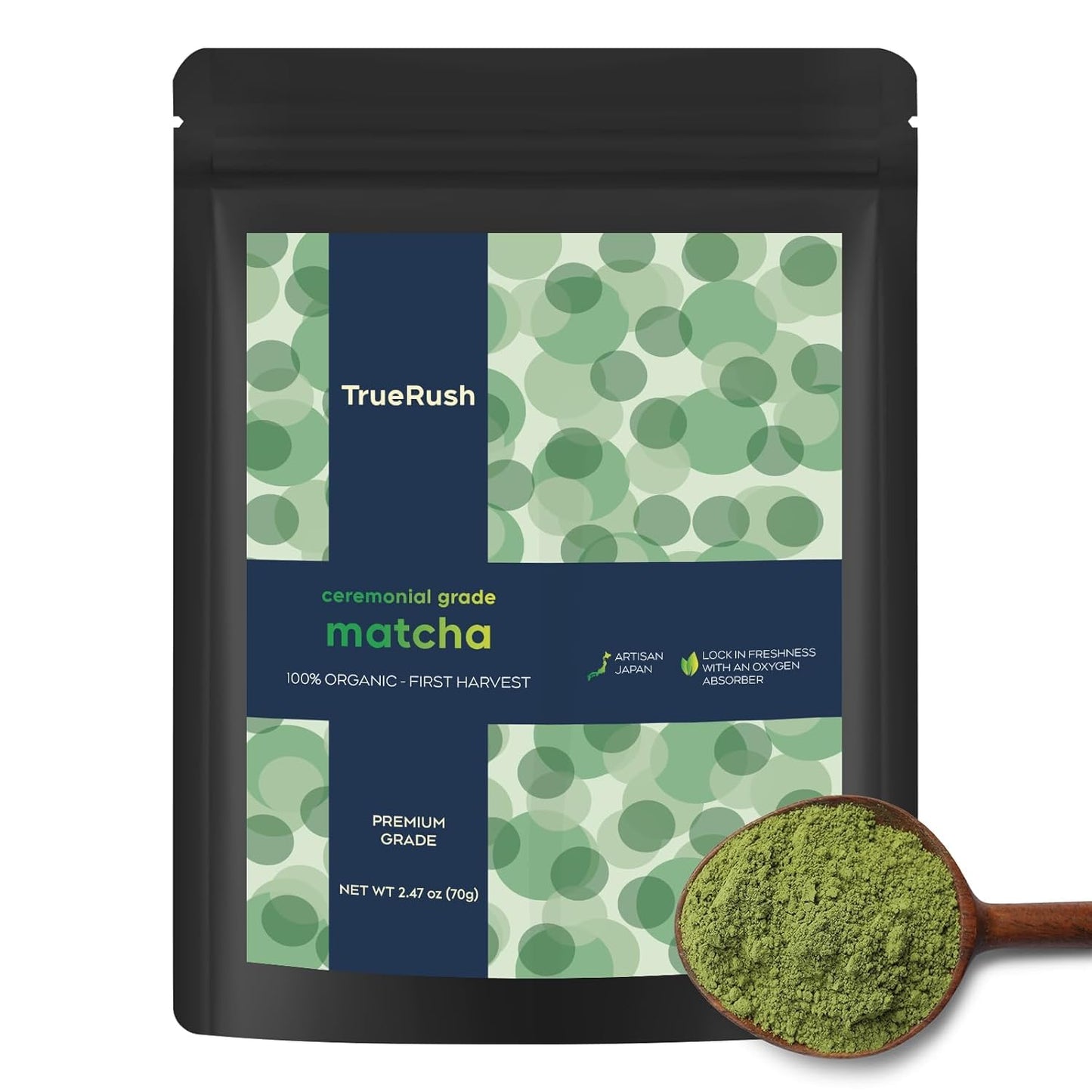 Peralpow Ceremonial Grade Matcha – Authentic Japanese First Harvest Ceremonial Blend Green Tea Powder from Uji, Kyoto (70g / 2.47oz)