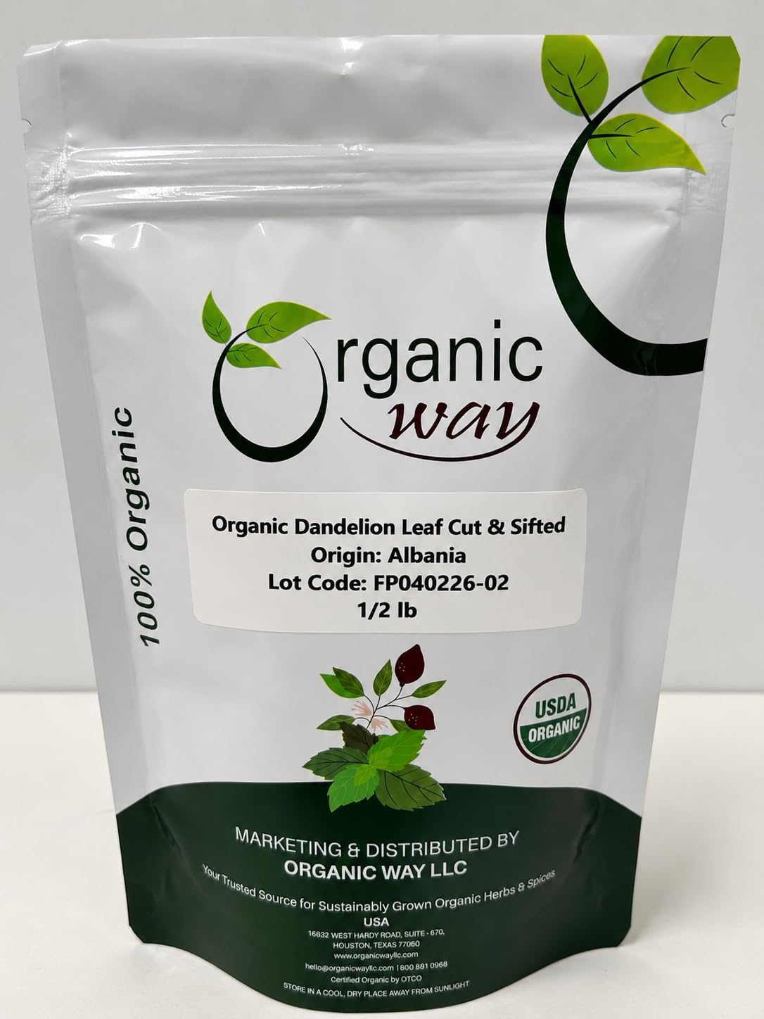 Organic Way Dandelion Leaf Cut & Sifted - Herbal Tea (8 Oz)