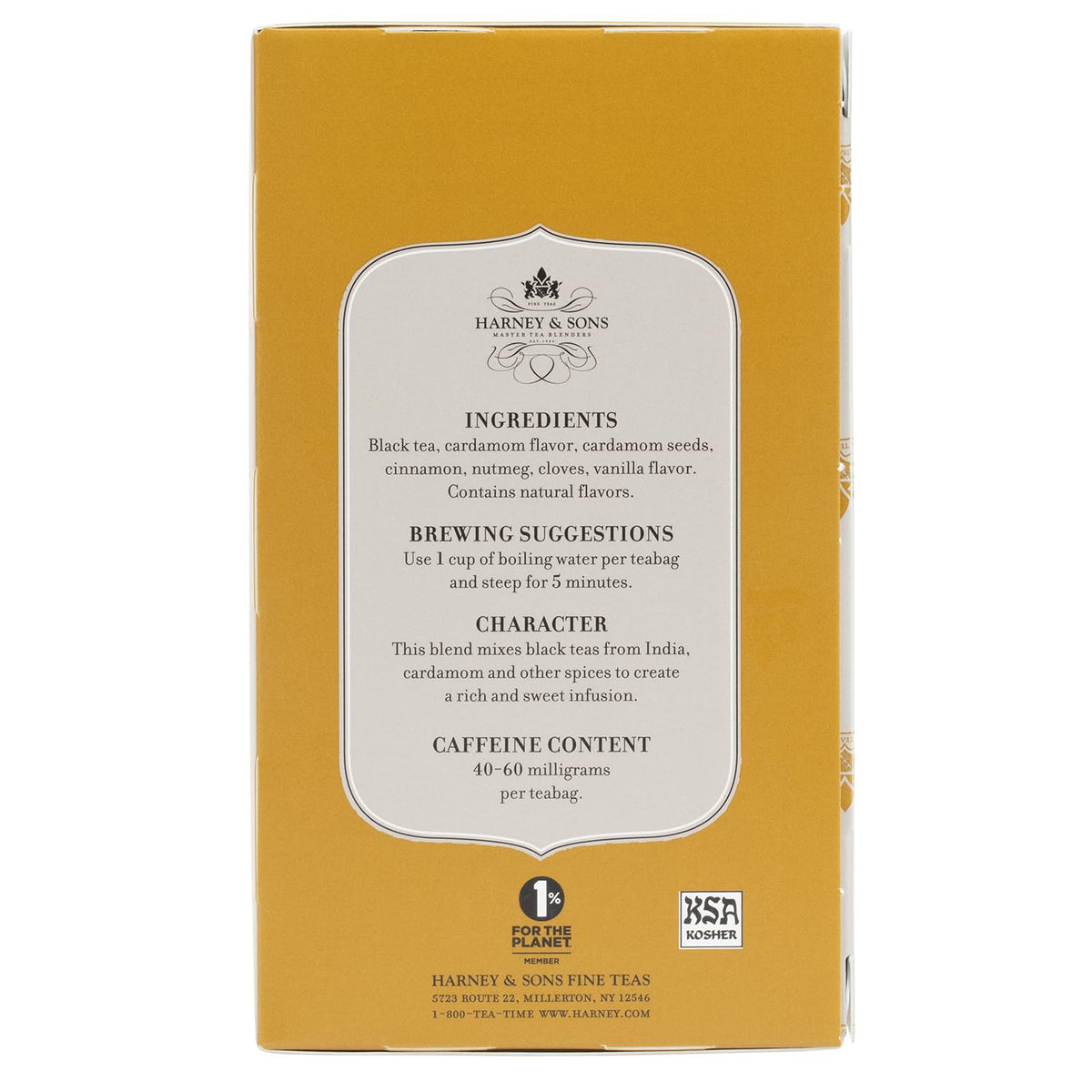 Harney & Sons Chai Black Tea Bags, 20 Count, Wrapped Tea Bags