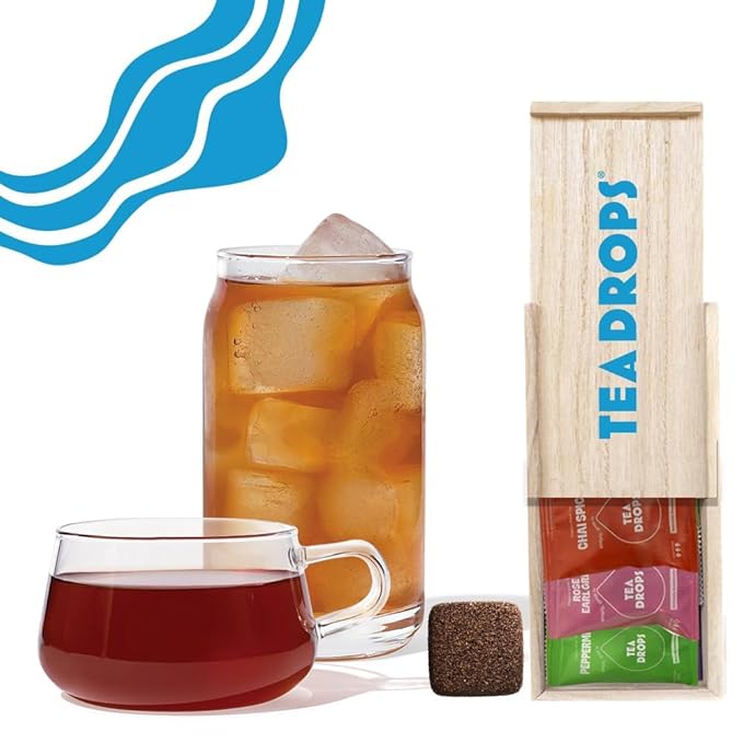 Tea Drops Holiday Sampler Box 25 Count | Organic Dissolvable Loose Leaf Tea | Iced or Hot | Microplastic-Free | Naturally Sweetened Organic Chai, Rose Earl Grey, Citrus Ginger, Peppermint, Matcha | 25 Servings - 5 Per Flavor