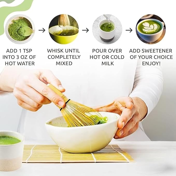 0.5lb/3pakc, Premium Culinary Grade, USDA-Certified Organic Matcha, 100% Pure Green Tea Powder, Perfect for Lattes, Smoothies, Desserts and Baking, Sugar Free, Gluten Free