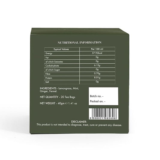 Celeste Mint Bliss, Ginger Mint Tea with Lemongrass & Fennel 15 Pyramid Herbal Tea Bags Natural Ingredients