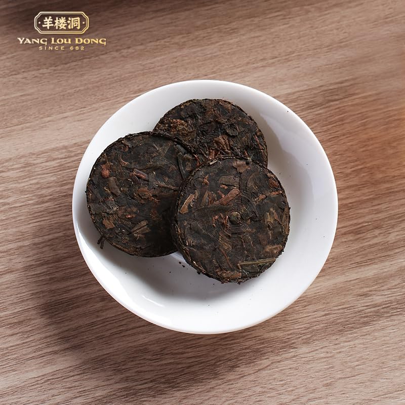 Yangloudong Mi Brick Black Tea - 4.2oz Organic Compressed Chinese Tea with 15 Individually Packed Full-Leaf Teabags for Breakfast & Afternoon