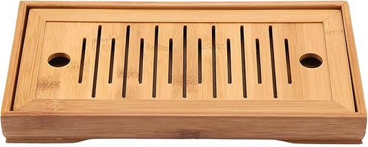 Wooden Tea Tray, 10.6 Inch Chinese Kung Fu Tea Tray Gongfu Tea Table with Water Storage Box Household Filter Tea Serving Tray for Home Office Table