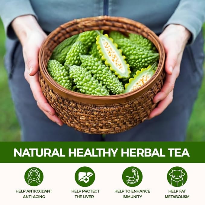 Wotiha Natural Bitter Melon tea bags 120g. 60 Tea Bags,Natural Healthy Herbal Tea.Non-GMO, Caffeine-Free, Supports Healthy Digestion