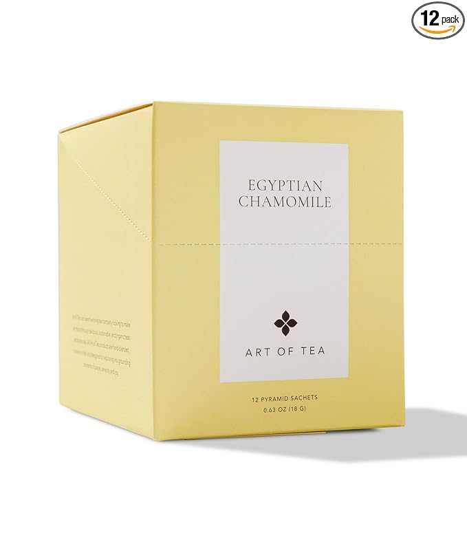 Art of Tea, Organic Egyptian Chamomile Tea Bags (Naturally Caffeine Free), 12 Count Sampler Box