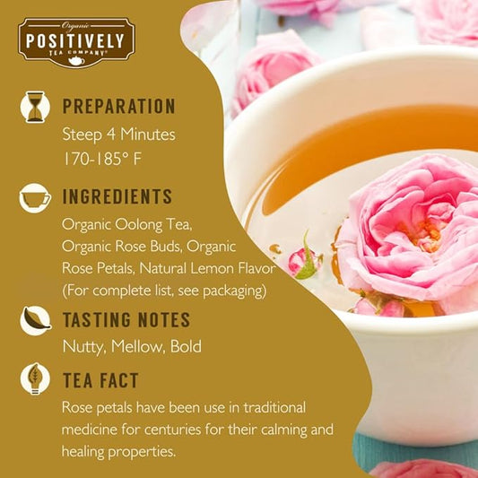 Organic Positively Tea Company, Summer Rose Oolong Tea, Loose Leaf, 16 Ounce