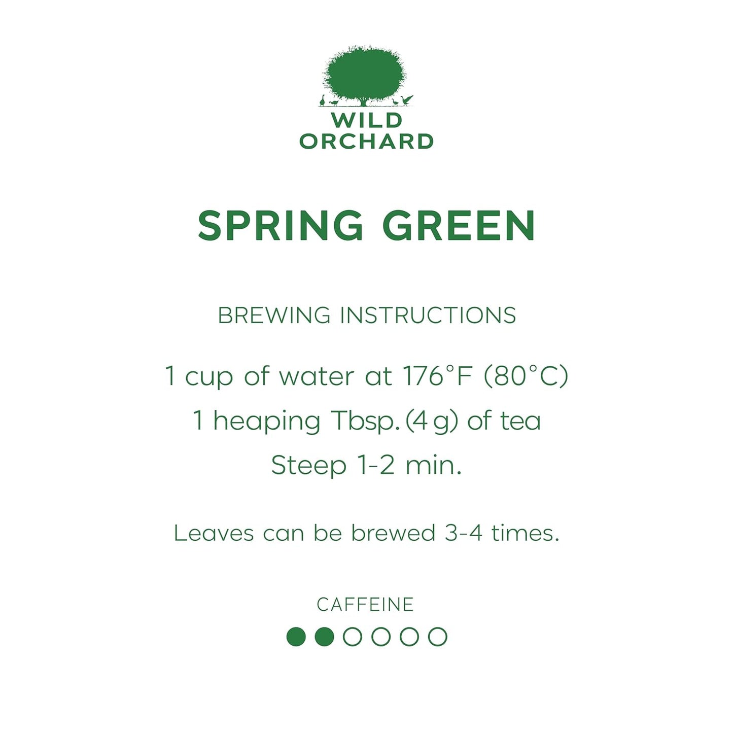 Wild Orchard Premium Green Tea - 100% Regenerative Organic Certified - Loose Leaf - USDA Organic - Sustainably & Regeneratively Cultivated on Jeju Island in South Korea - (Spring Green)