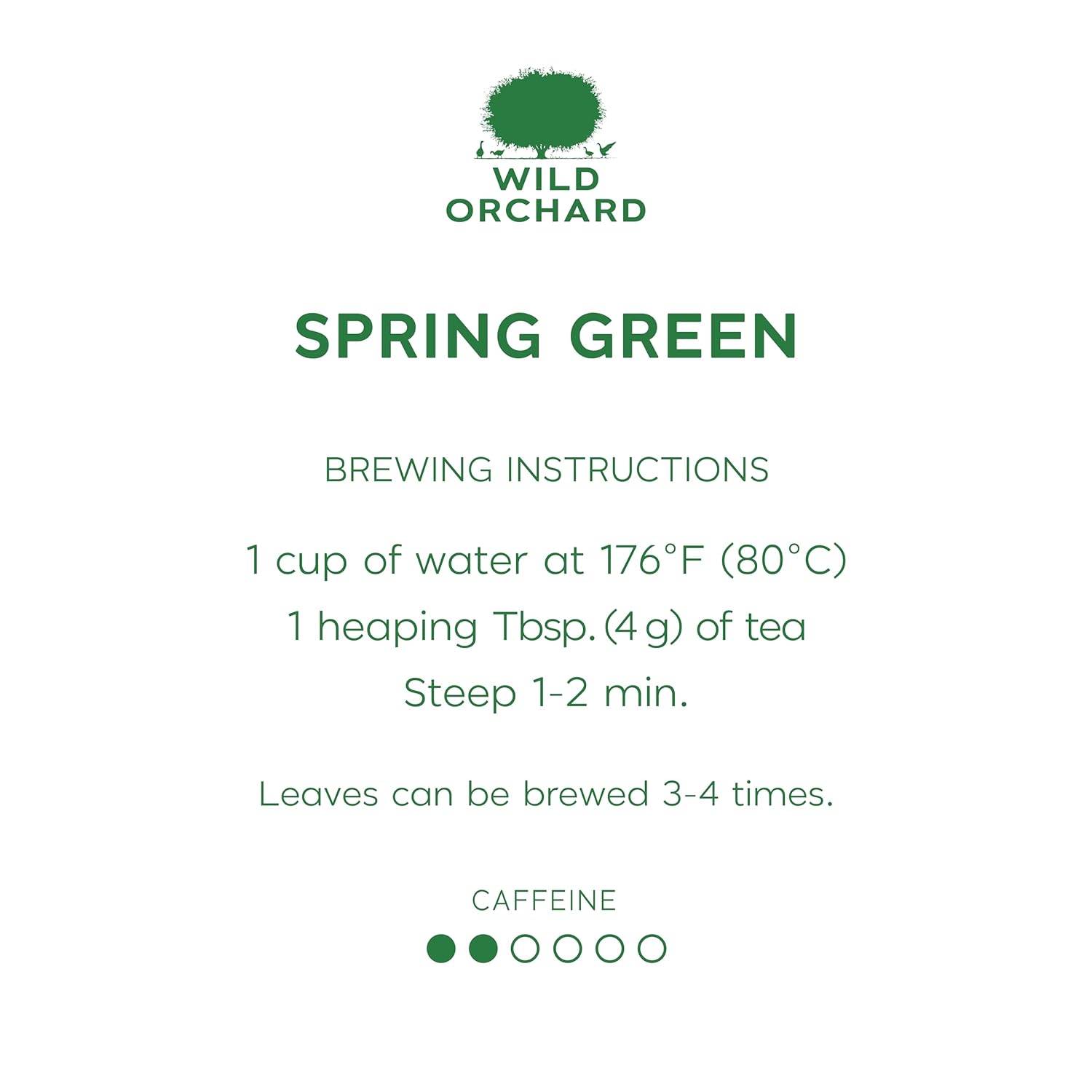 Wild Orchard Premium Green Tea - 100% Regenerative Organic Certified - Loose Leaf - USDA Organic - Sustainably & Regeneratively Cultivated on Jeju Island in South Korea - (Spring Green)