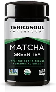 Terrasoul Superfoods Organic Matcha Green Tea (Ceremonial Grade in Miron Glass), 2.12 ounces (60g)