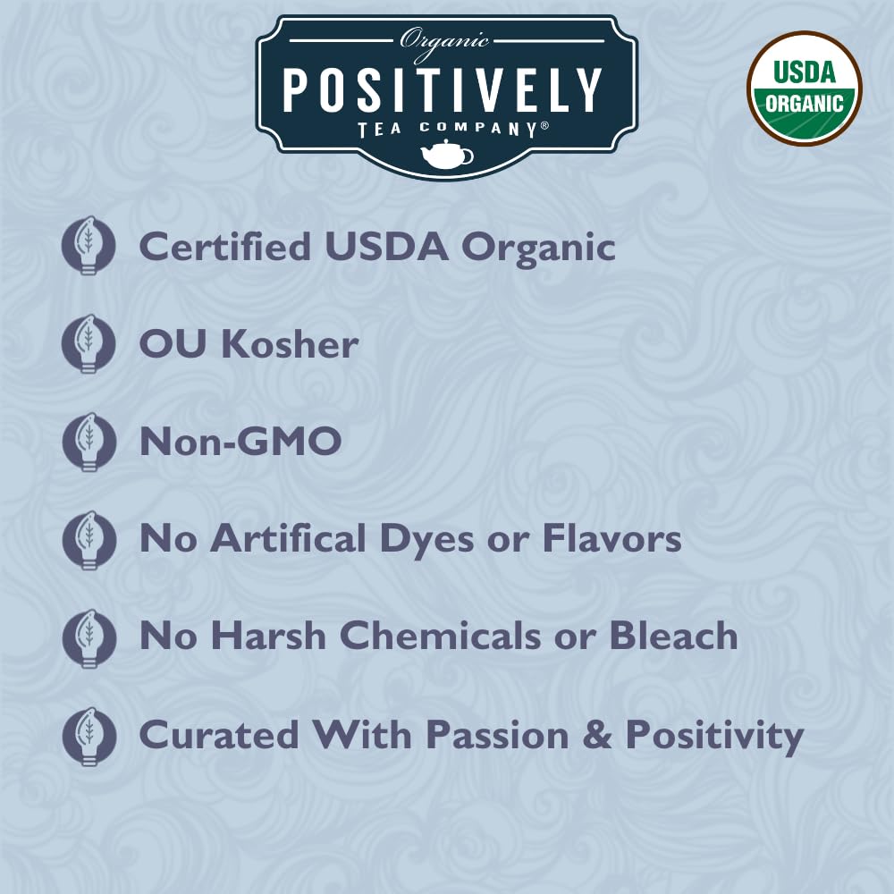 Organic Positively Tea Company, Açaí White Tea Bags, 20 Count