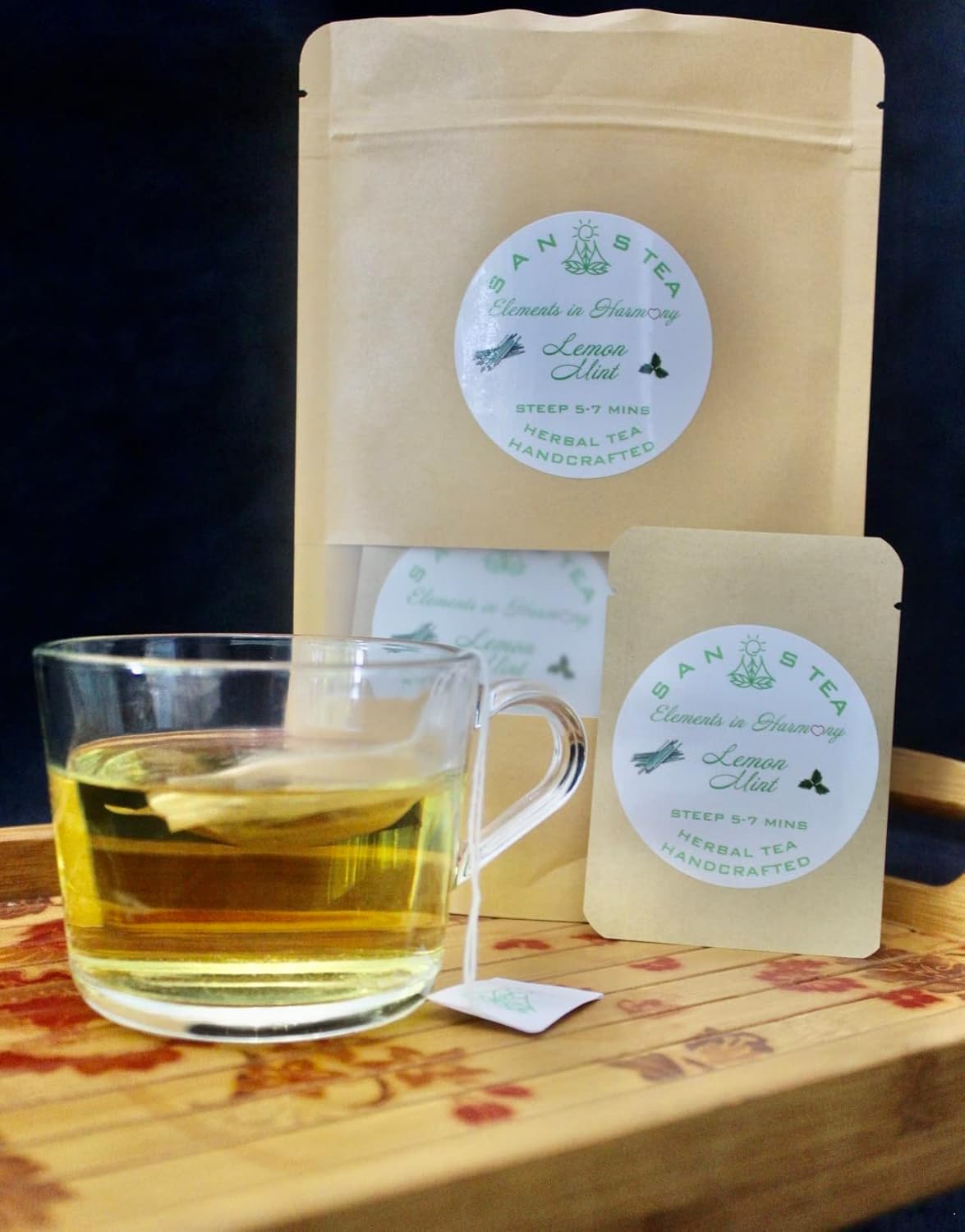 SanosTea New Improved Organic Lemongrass Premium Herbal tea, flavorful, refreshing, stress relief, caffiene free tea