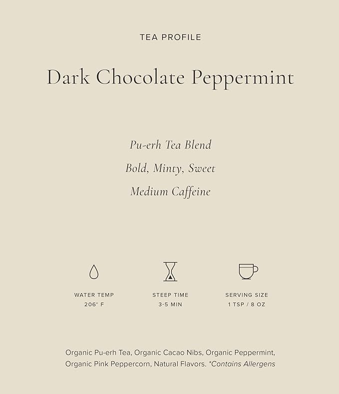 Art of Tea, 12 Count Sampler Box, Dark Chocolate Peppermint Dessert Tea