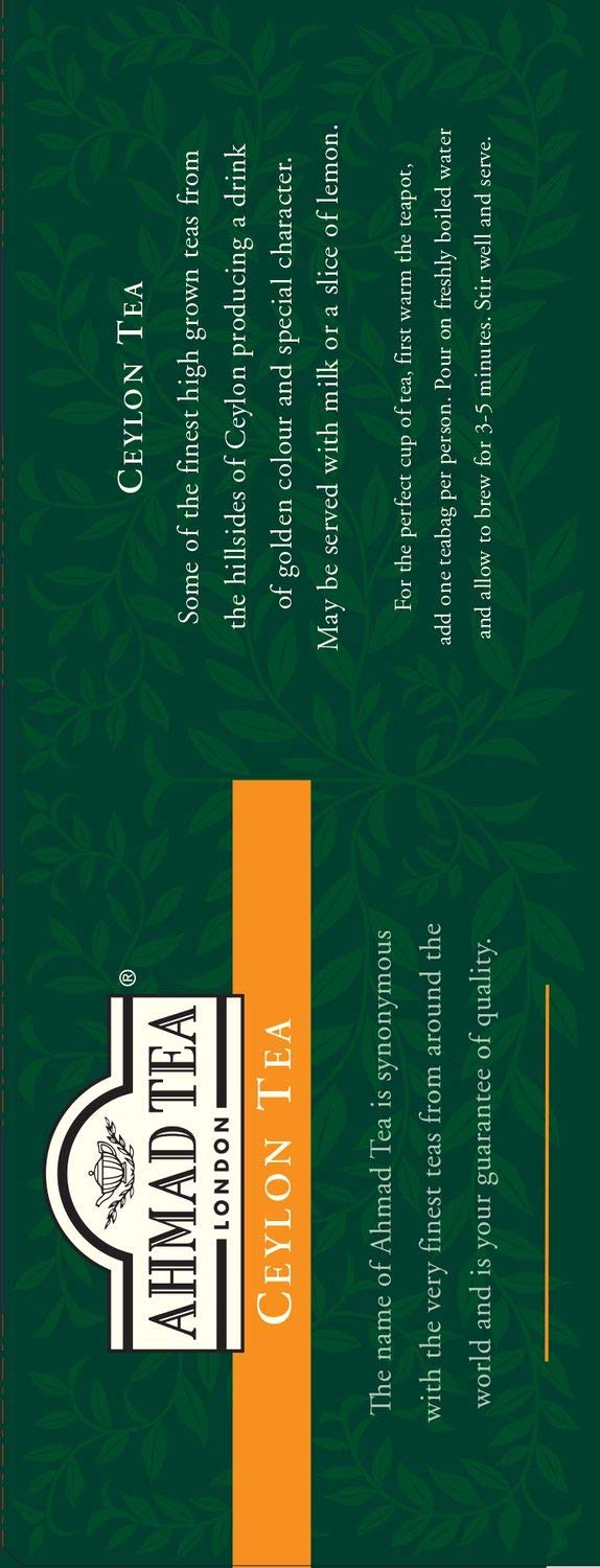 Ahmad Tea Ceylon tagged teabags, no envelopes, 100 count (Pack of 1)