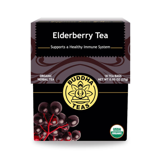 Buddha Teas - Organic Elderberry - Herbal Tea - For Health & Wellbeing - With Antioxidants & Minerals - Clean Ingredient