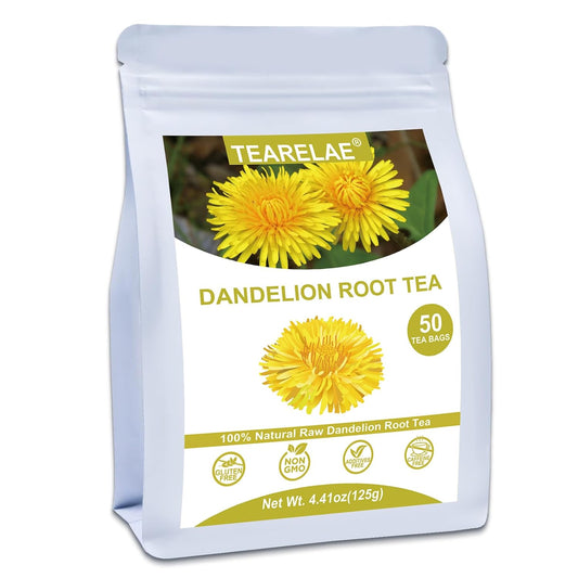 TEARELAE - Dandelion Root Tea Bags, 50 Count, Raw Dandelion Root Tea | Mellow earthy and slightly bitter flavor, caffeine-free, enjoyed after meals for daily wellness