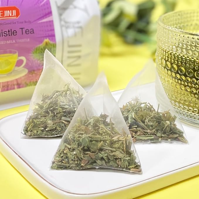 Xiejinji Milk Thistle Tea Bags, 4.2g x 40 Count (5.9 oz), 100% Natural - No Flavoring & No Additives - Caffeine Free, Eco-Conscious Tea Bags