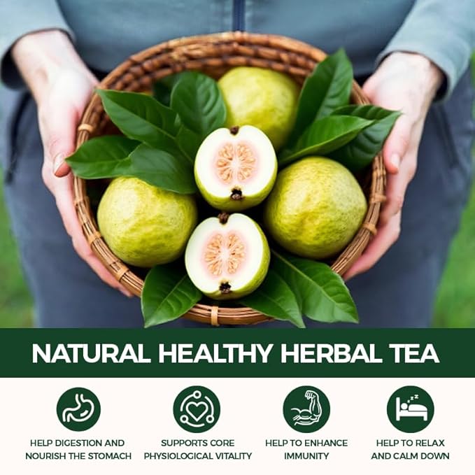 WOTIHA -Natural Guava Leaves Tea 120g. 60 Herbal Tea bags.100% from Natural Premium guava leaf.hojas de guayaba.Non-GMO • Additive-Free • Caffeine-Freea