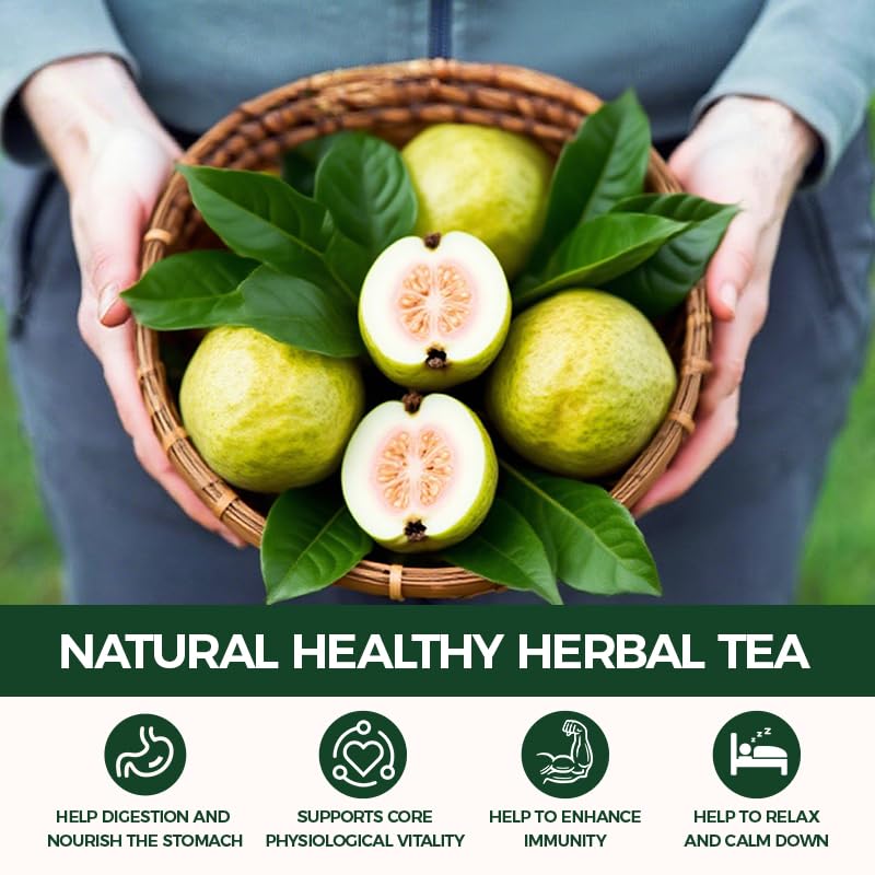 WOTIHA Premium 60 Guava Leaf Tea Bags (Hojas De Guayaba) - 100% Natural guava leaves, Boost Immunity &amp; Rich in Antioxidants, Caffeine-Free Non-GMO Additive-Free
