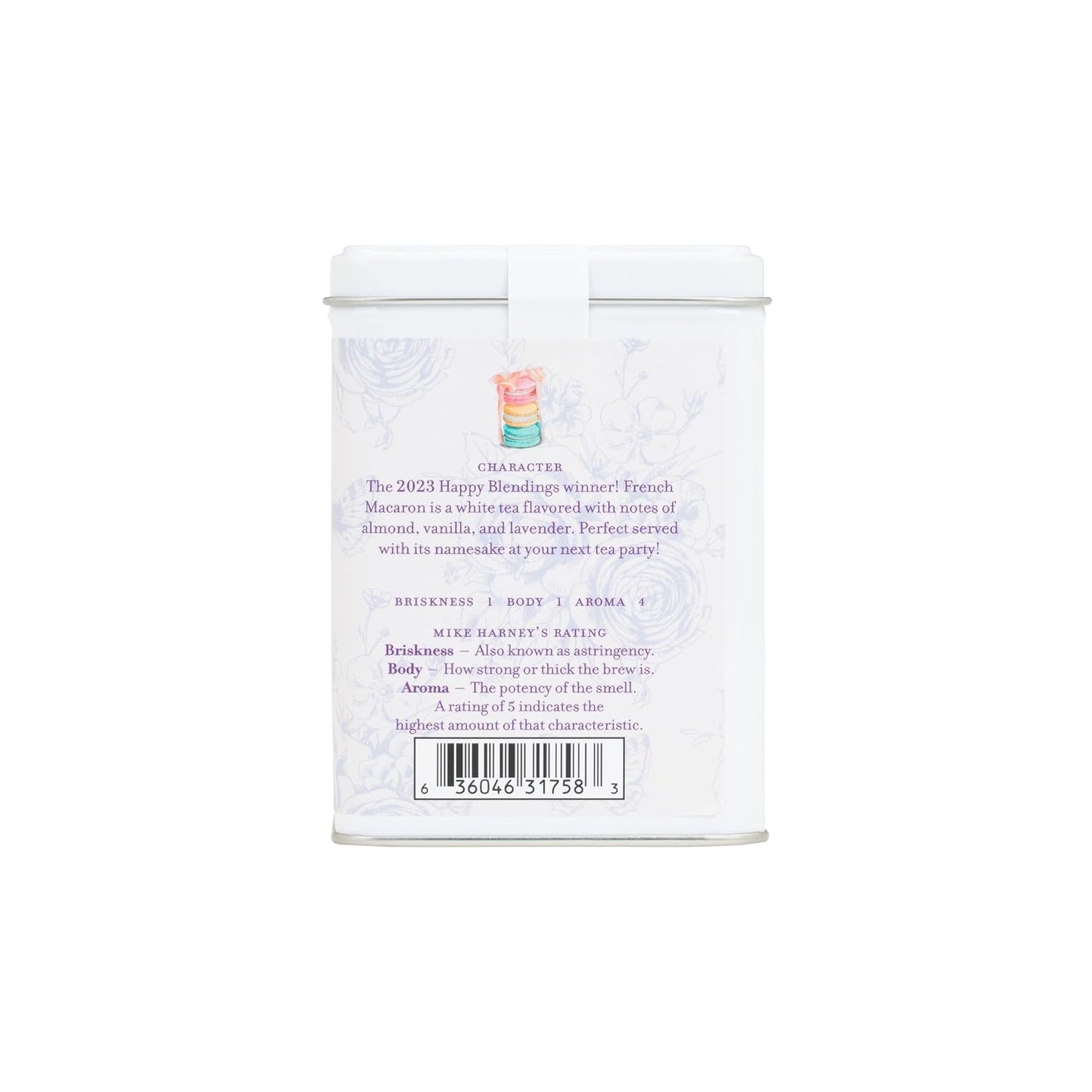Harney & Sons French Macaron, White Tea, 20 sachet tin