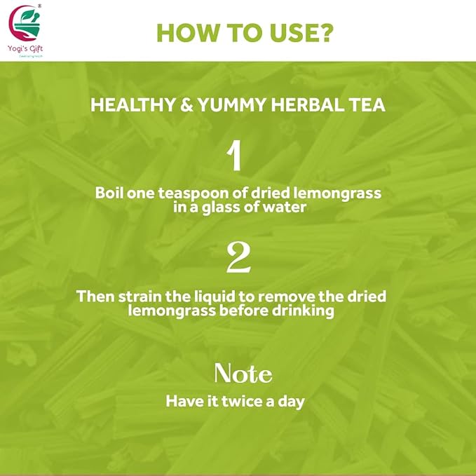 Dried Lemongrass 4 oz, Cut and Sifted Loose Leaf, Aroma Rich Lemon Grass, by Yogi's Gift ®