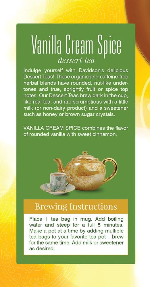 Davidson's, Tea Vanilla Cream Spice, 25 Count