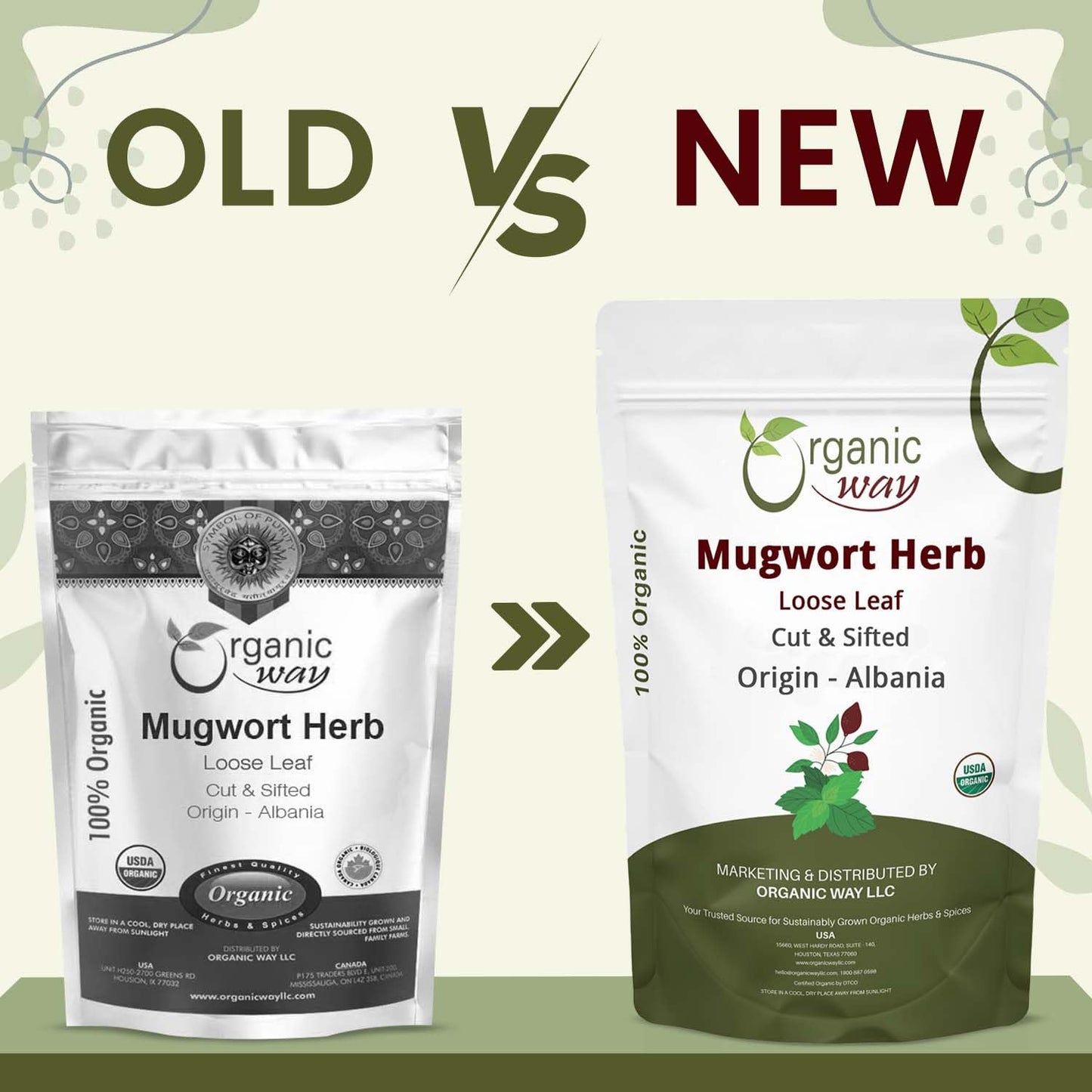 Organic Way Mugwort Herb Loose Leaf Cut &amp; Sifted - Herbal Tea (4 Oz)