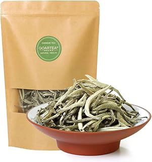 GOARTEA 4Pcs 250g / Total 35.2oz Premium Silver Needle White Tea - Baihao Yinzhen Chinese Silver Tips Loose Leaf White Tea