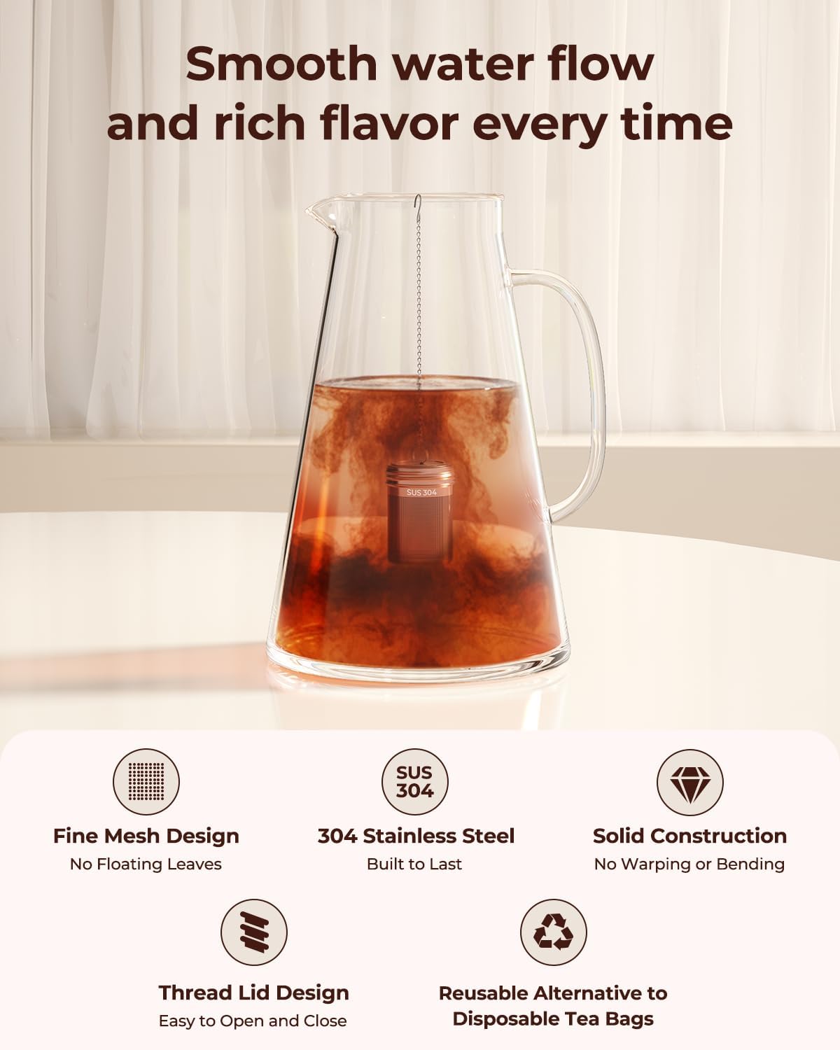 2 Pack Reinmoson Large Tea Infuser for Loose Tea &amp; Spice Ball for Cooking