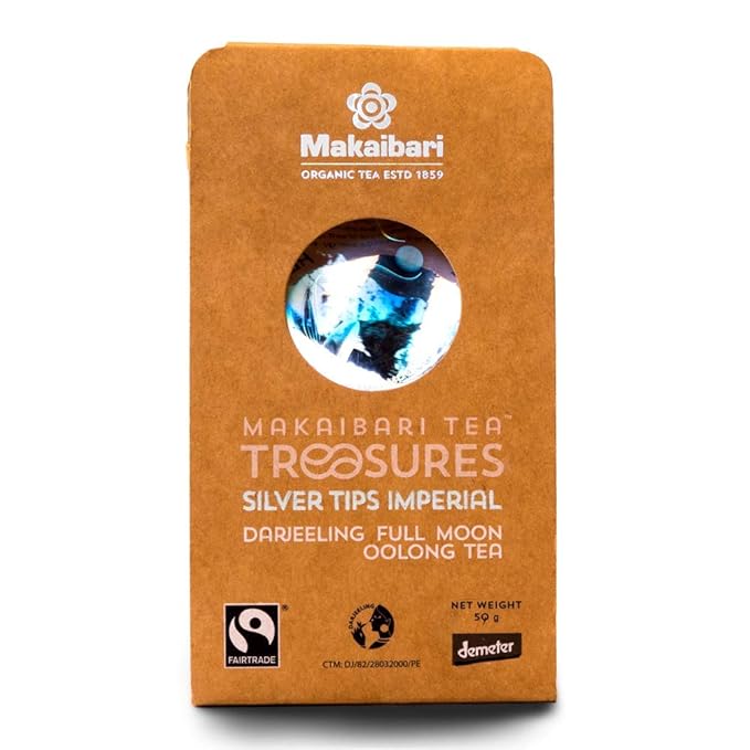Makaibari Tea Treasures-Makaibari Silver Tips Imperial, Organic Oolong Handmade Whole Leaf Tea, 50 Grams