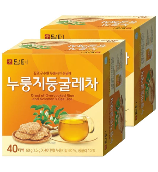 Damtuh Korean Roasted Rice Tea Bags with Solomon's Seal, 80 Count
