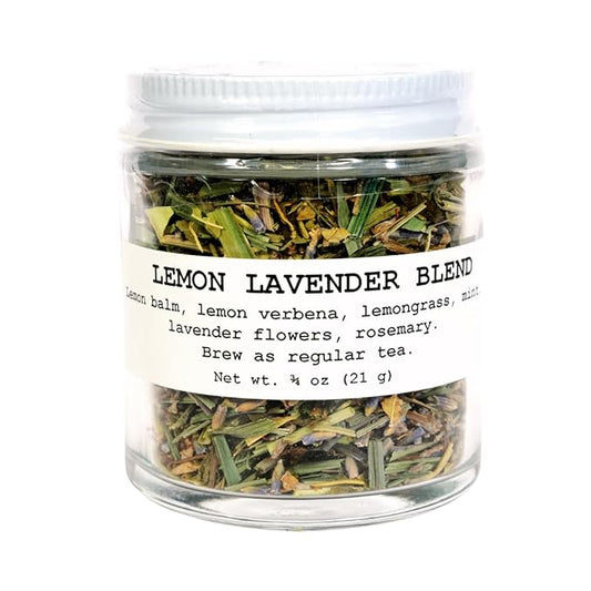 Lemon Lavender Blend, 3/4 oz (21 g) - Relaxing Herbal Beverage Tea in Glass Jar by Smoke Camp Crafts