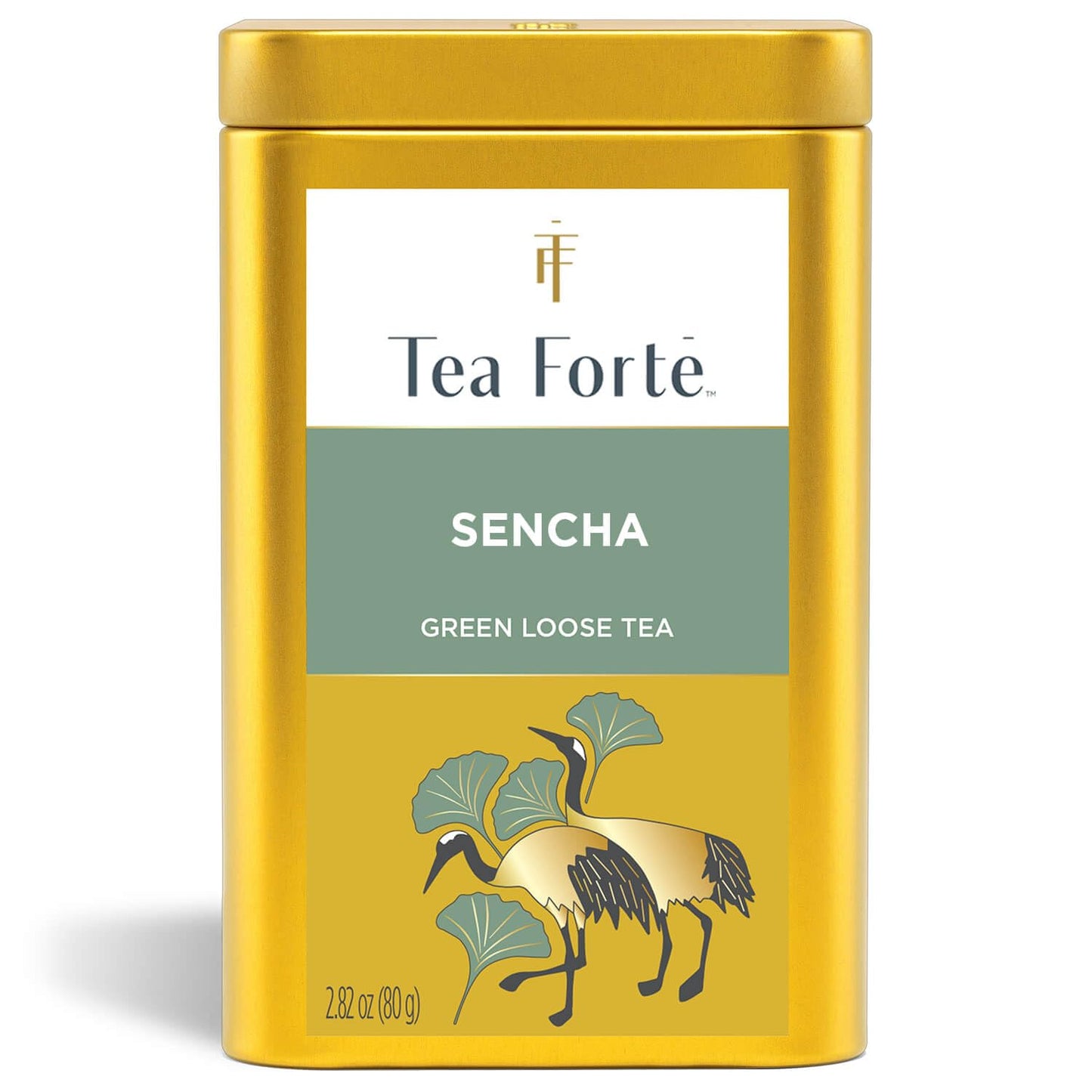 Tea Forte Sencha Premium Loose Leaf Caffeinated Green Tea Blend Canister, Makes 35-50 Cups