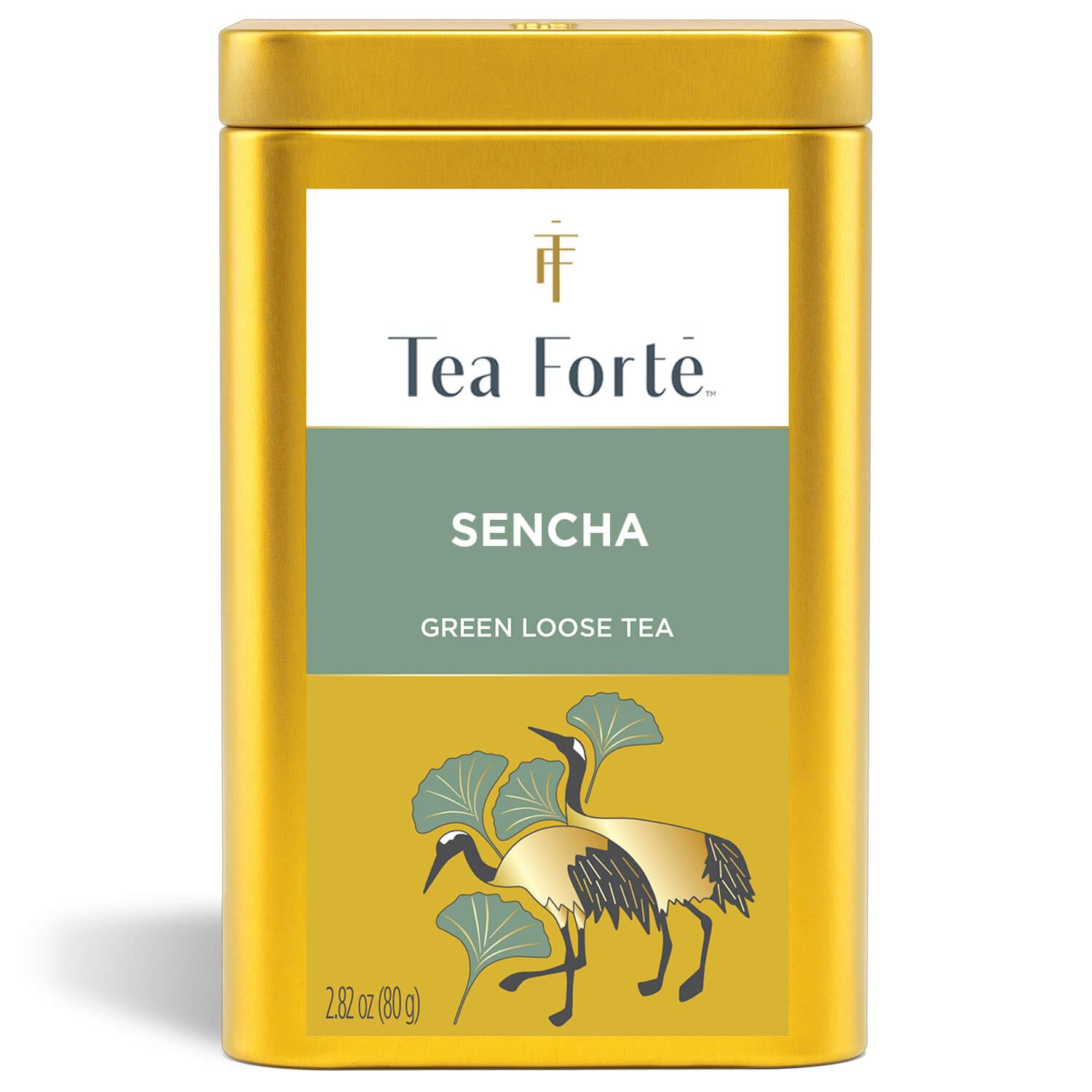 Tea Forte Sencha Premium Loose Leaf Caffeinated Green Tea Blend Canister, Makes 35-50 Cups