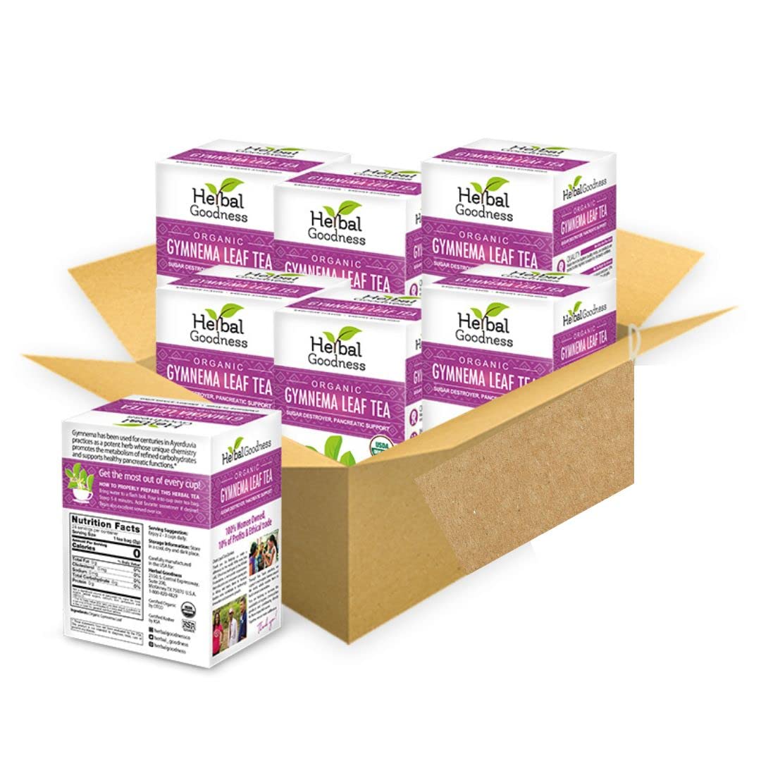Gymnema Sylvestre Leaf Tea Organic, Gurmar Leaves, 6 Packs Herbal Goodness