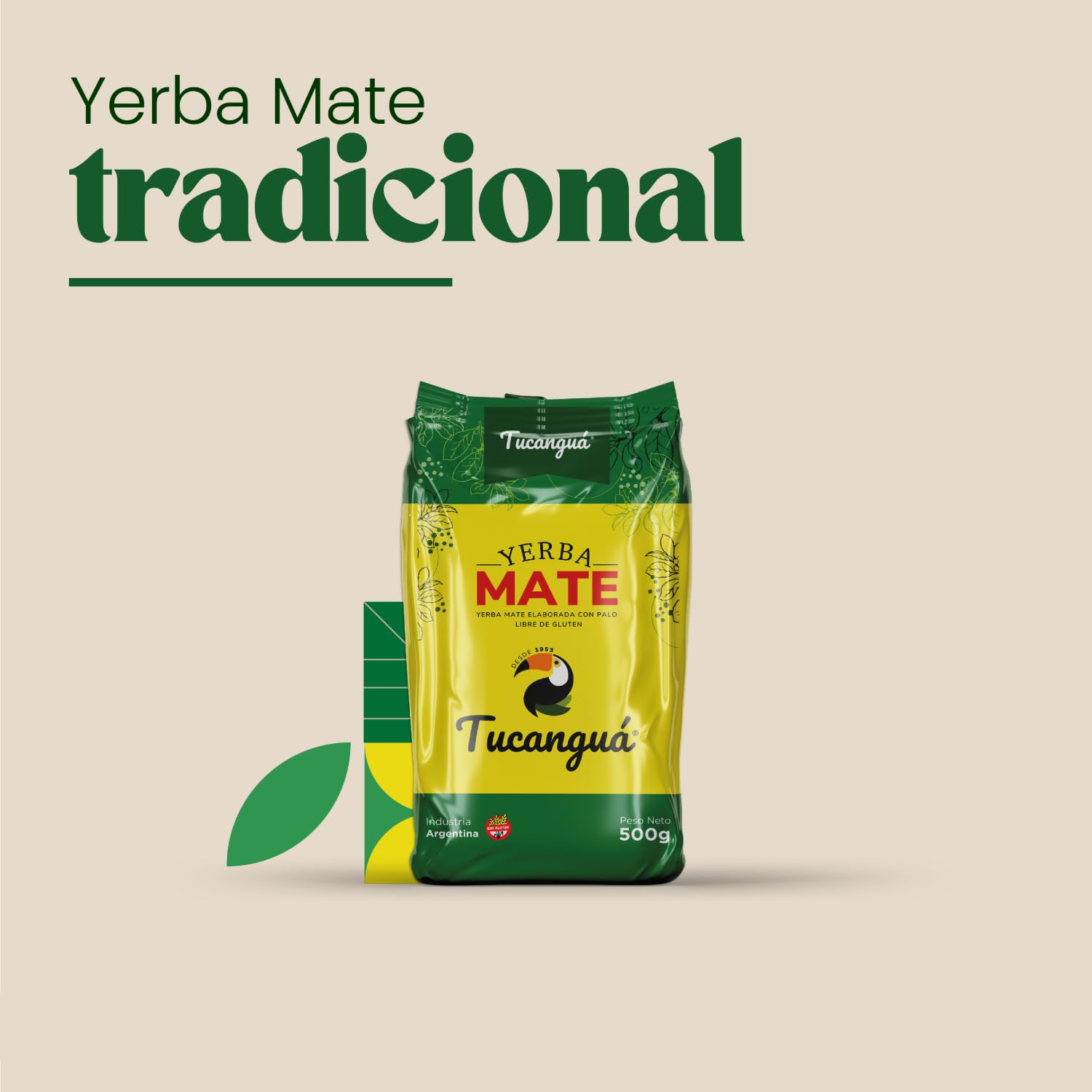 Tucanguá Yerba Mate Tradicional – Authentic South American Herbal Tea, Gluten-Free (500gr | 1.1lb)