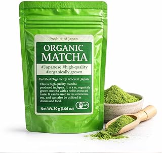 Organic Japanese Matcha Green Tea Powder 30g – Yamagata eLab Original – Premium Ceremonial Grade, 100% Japanese Grown, Freshly Sealed Zip Pouch