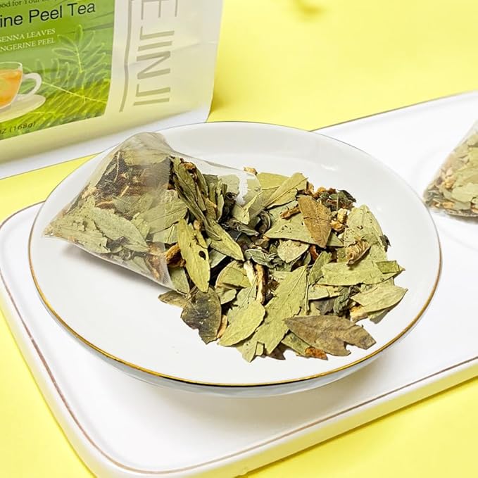 XIEJINJI Senna Tangerine Peel Tea Bags, 40 Count, 4.2g Each – Gentle Daily Cleanse for Constipation Relief & Digestive Balance, Caffeine-Free